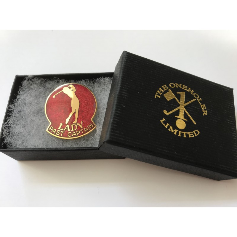 Lady Past Captain Golfer Lapel Badge Red